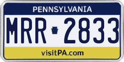PA license plate MRR2833