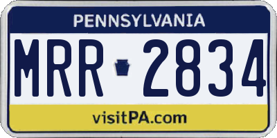PA license plate MRR2834