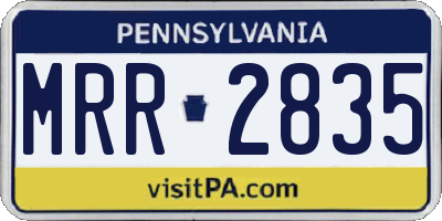 PA license plate MRR2835
