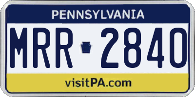 PA license plate MRR2840