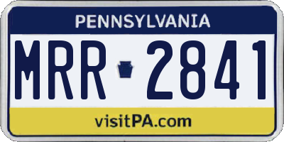 PA license plate MRR2841