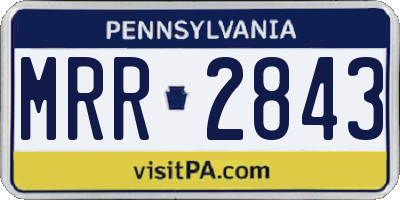 PA license plate MRR2843