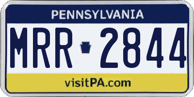 PA license plate MRR2844
