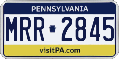 PA license plate MRR2845