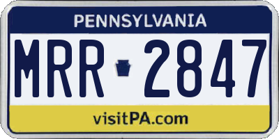 PA license plate MRR2847
