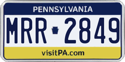 PA license plate MRR2849