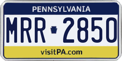 PA license plate MRR2850