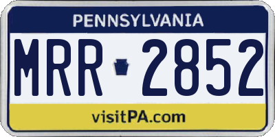 PA license plate MRR2852