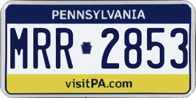 PA license plate MRR2853