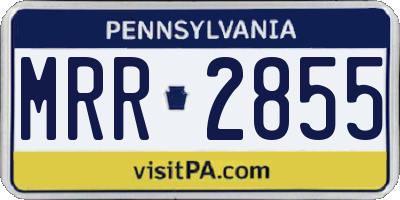 PA license plate MRR2855