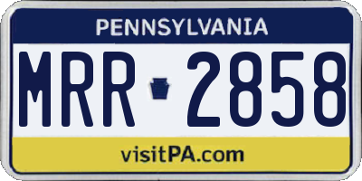 PA license plate MRR2858