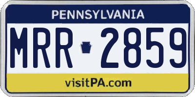 PA license plate MRR2859