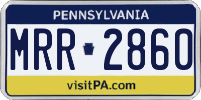 PA license plate MRR2860