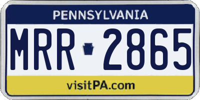 PA license plate MRR2865