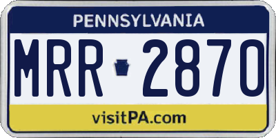 PA license plate MRR2870