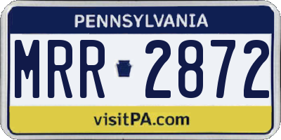 PA license plate MRR2872
