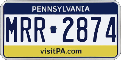 PA license plate MRR2874