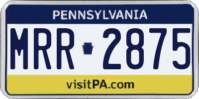 PA license plate MRR2875