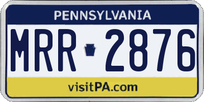 PA license plate MRR2876