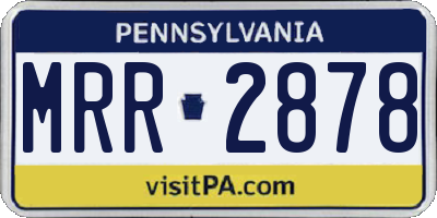 PA license plate MRR2878