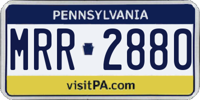 PA license plate MRR2880