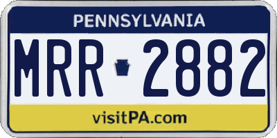 PA license plate MRR2882