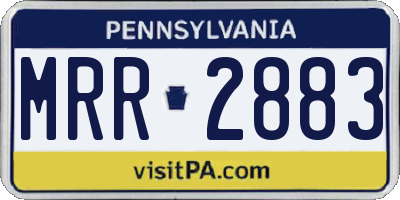PA license plate MRR2883