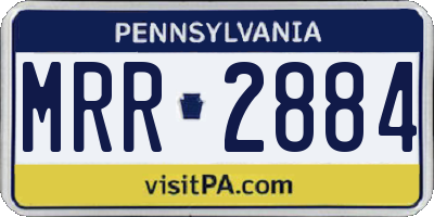 PA license plate MRR2884