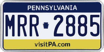 PA license plate MRR2885
