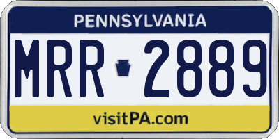 PA license plate MRR2889