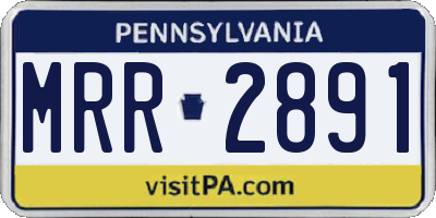 PA license plate MRR2891
