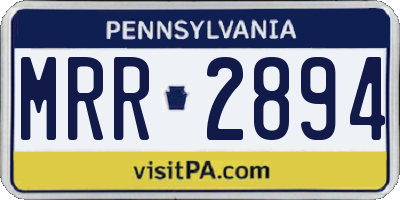 PA license plate MRR2894
