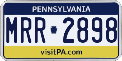 PA license plate MRR2898