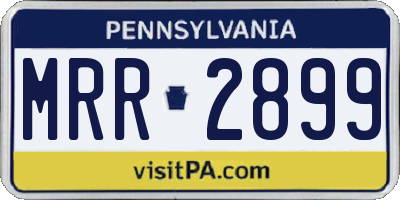 PA license plate MRR2899