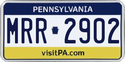PA license plate MRR2902