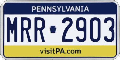 PA license plate MRR2903