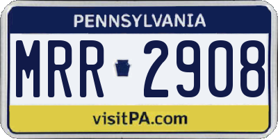 PA license plate MRR2908