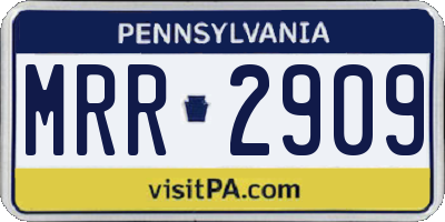 PA license plate MRR2909