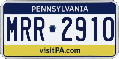 PA license plate MRR2910