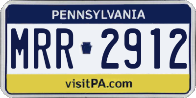 PA license plate MRR2912