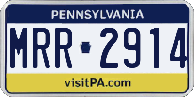 PA license plate MRR2914