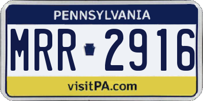 PA license plate MRR2916