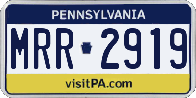 PA license plate MRR2919