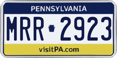 PA license plate MRR2923