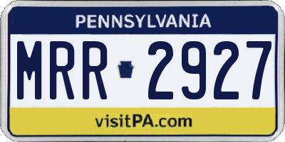 PA license plate MRR2927