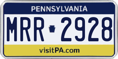 PA license plate MRR2928