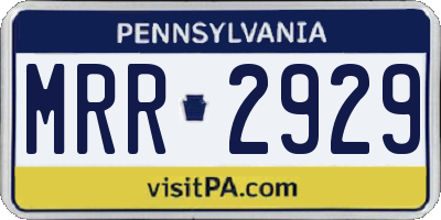 PA license plate MRR2929