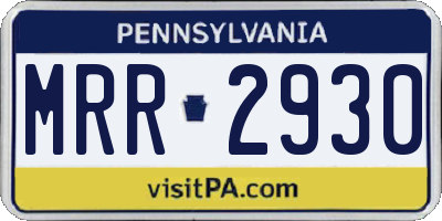 PA license plate MRR2930