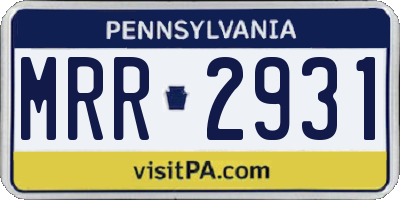 PA license plate MRR2931
