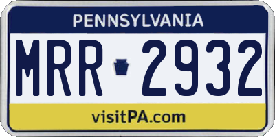 PA license plate MRR2932